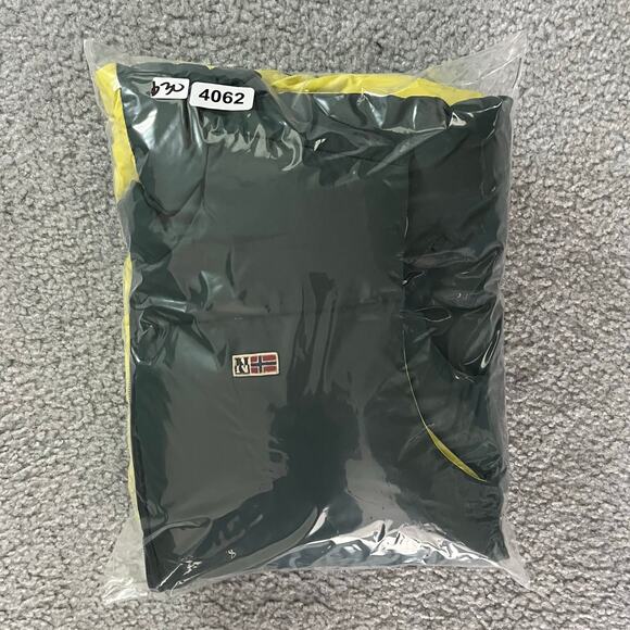 Napapijri Puffer Vest Womens 12 Green/Yellow Reversible Full Zip Pocket Front - Picture 10 of 10